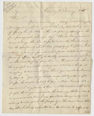 Primary view of object titled '[Letter to William Stone from Morgan Harris, January 3, 1835]'.