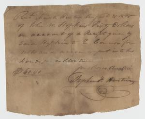 Primary view of object titled '[Receipt of Payment from John Hopkins to E. Connor, August 31, 1818]'.