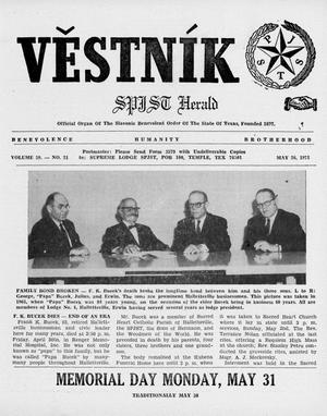 Primary view of object titled 'Věstník (West, Tex.), Vol. 59, No. 21, Ed. 1 Wednesday, May 26, 1971'.