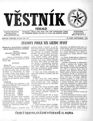 Primary view of object titled 'Věstník (West, Tex.), Vol. 52, No. 39, Ed. 1 Wednesday, September 30, 1964'.