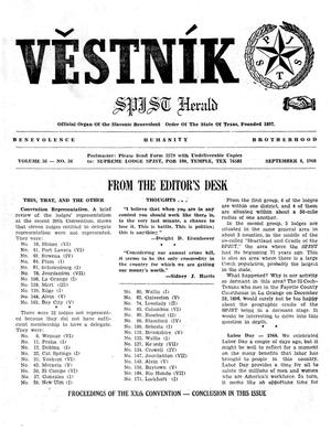 Primary view of object titled 'Věstník (West, Tex.), Vol. 56, No. 36, Ed. 1 Wednesday, September 4, 1968'.