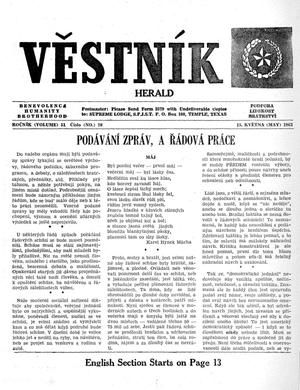 Primary view of object titled 'Věstník (West, Tex.), Vol. 51, No. 20, Ed. 1 Wednesday, May 15, 1963'.