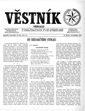 Primary view of object titled 'Věstník (West, Tex.), Vol. 52, No. 41, Ed. 1 Wednesday, October 14, 1964'.