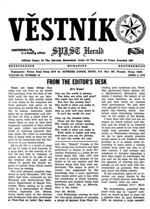 Primary view of object titled 'Věstník (West, Tex.), Vol. 66, No. 14, Ed. 1 Wednesday, April 5, 1978'.