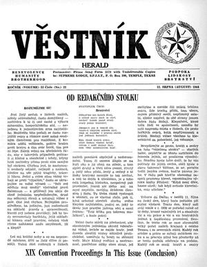 Primary view of object titled 'Věstník (West, Tex.), Vol. 52, No. 32, Ed. 1 Wednesday, August 12, 1964'.
