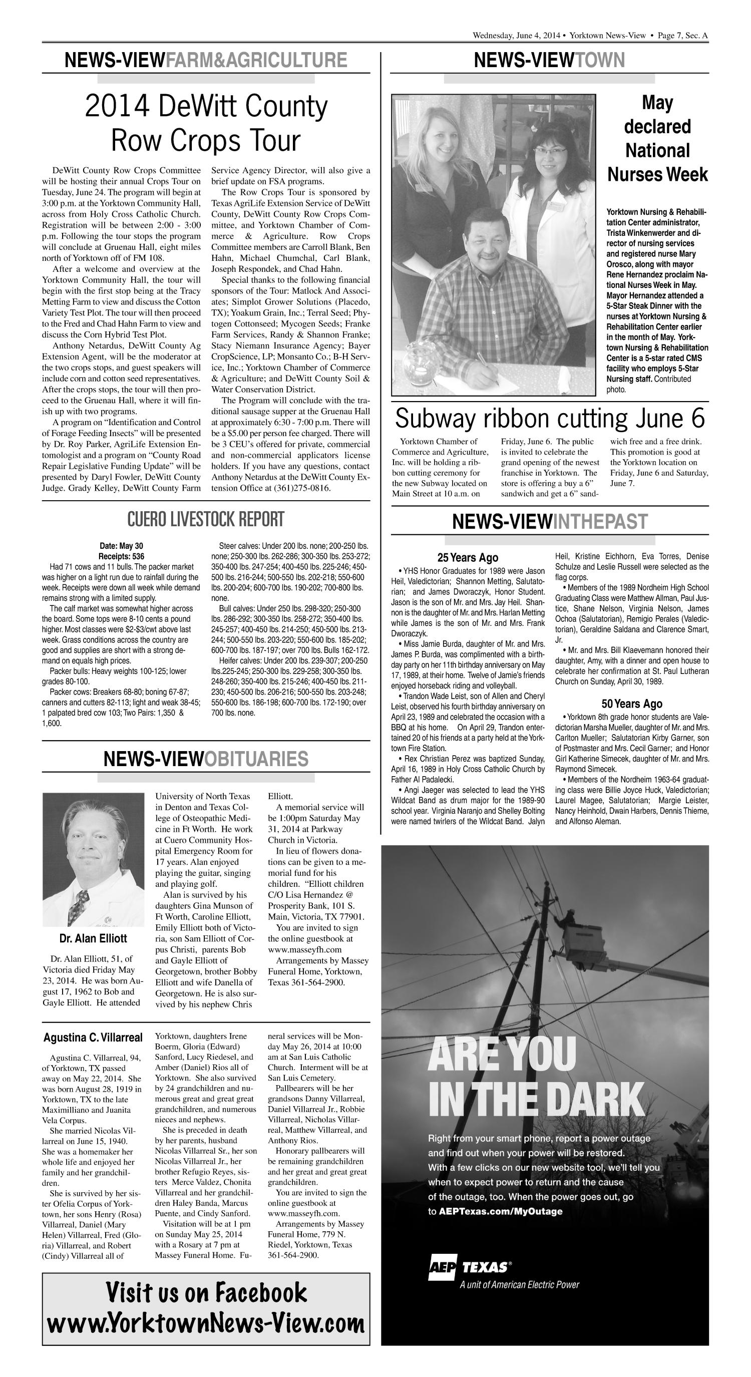Yorktown News-View (Yorktown, Tex.), Vol. 122, No. 46, Ed. 1 Wednesday, June 4, 2014
                                                
                                                    [Sequence #]: 7 of 18
                                                