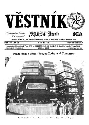 Primary view of object titled 'Věstník (West, Tex.), Vol. 68, No. 48, Ed. 1 Wednesday, November 26, 1980'.