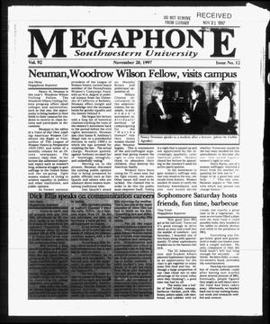Primary view of object titled 'Megaphone (Georgetown, Tex.), Vol. 92, No. 12, Ed. 1 Thursday, November 20, 1997'.