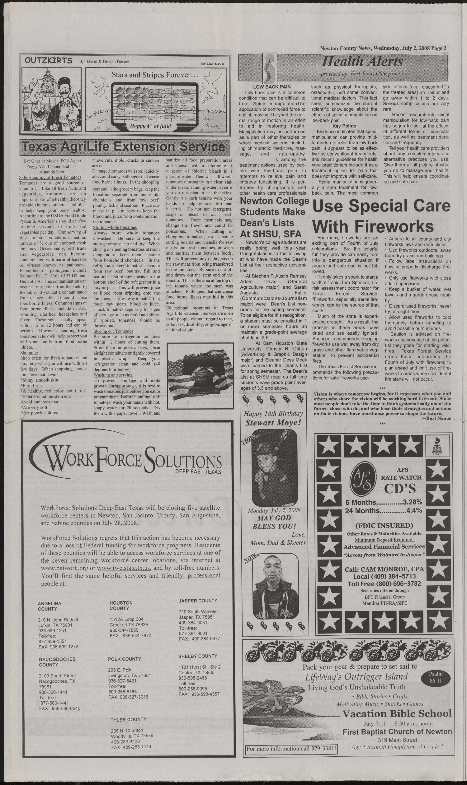 Newton County News (Newton, Tex.), Vol. 39, No. 50, Ed. 1 Wednesday, July 2, 2008
                                                
                                                    [Sequence #]: 4 of 10
                                                