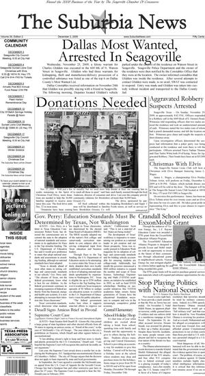Primary view of object titled 'The Suburbia News (Seagoville, Tex.), Vol. 39, No. 2, Ed. 1 Thursday, December 3, 2009'.