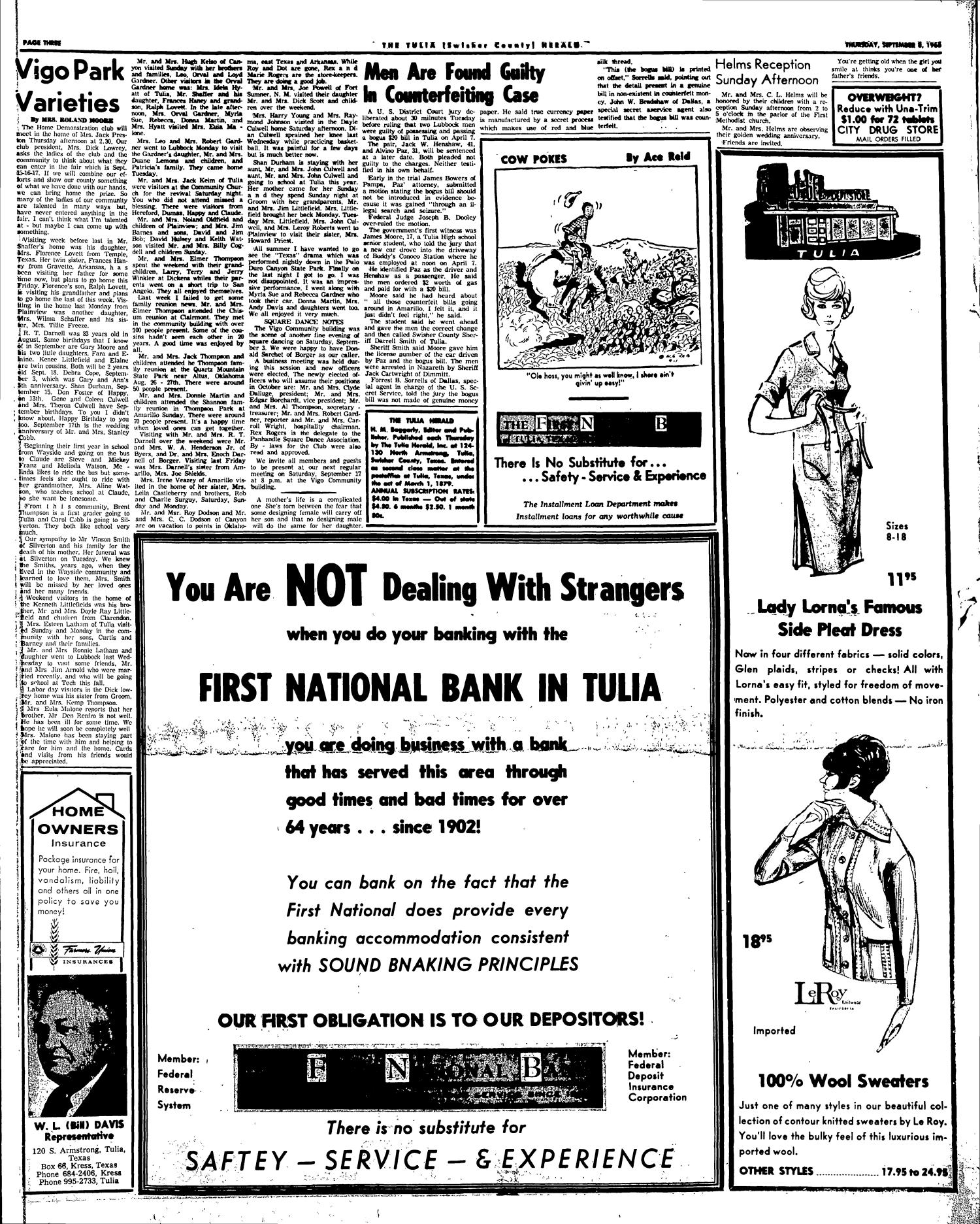 The Tulia Herald (Tulia, Tex.), Vol. 56, No. 36, Ed. 1 Thursday, September 8, 1966
                                                
                                                    [Sequence #]: 3 of 18
                                                