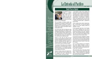 Primary view of object titled 'La Entrada al Pacifico Newsletter, Volume 2, Spring 2008'.