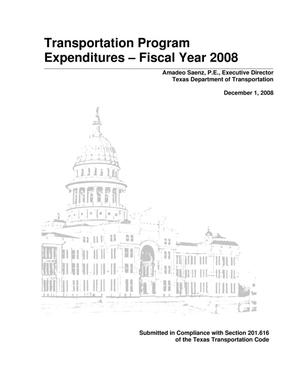 Primary view of object titled 'Texas Transportation Program Expenditures: 2008'.