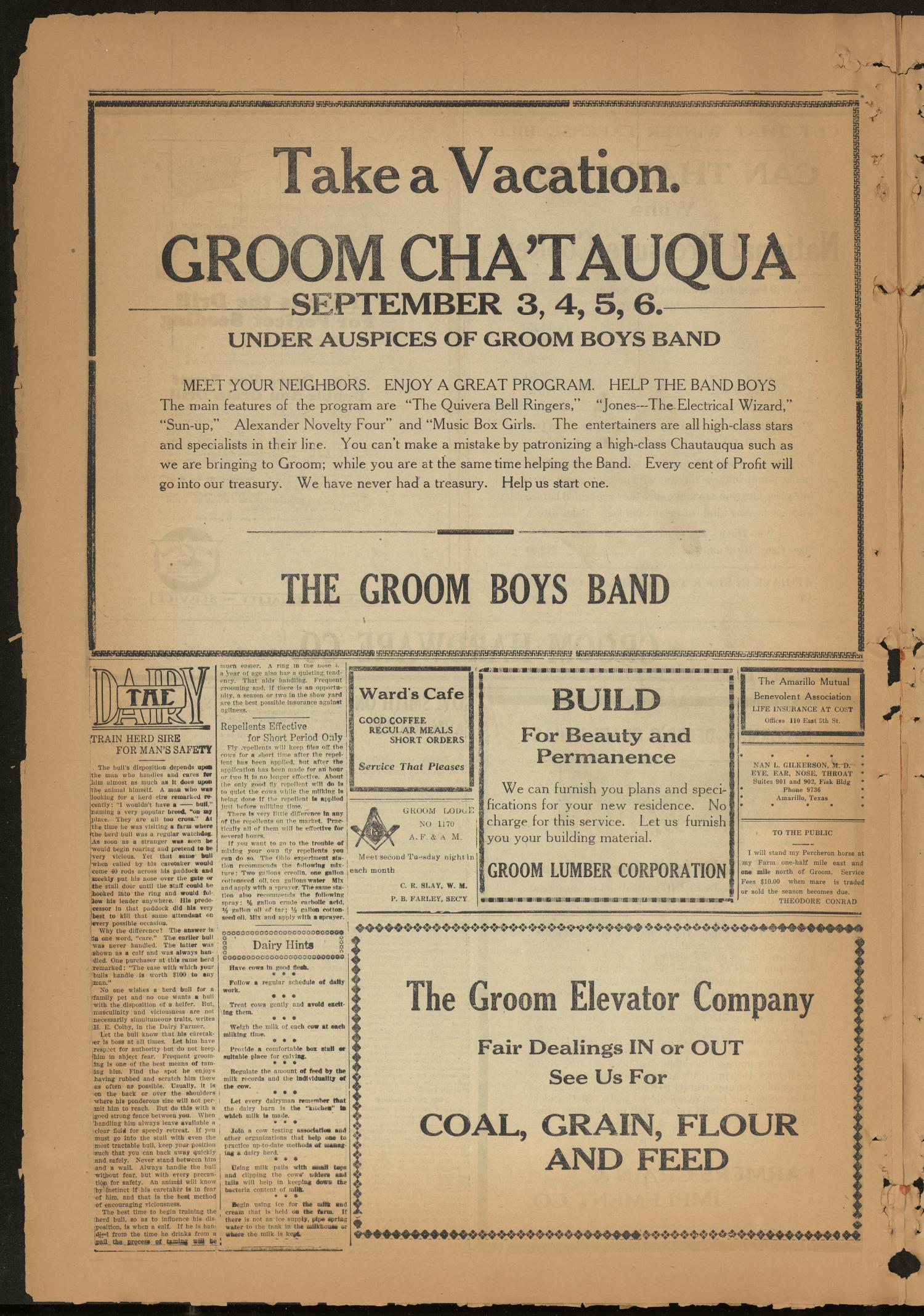 The Groom News (Groom, Tex.), Vol. 3, No. 25, Ed. 1 Thursday, August 30, 1928
                                                
                                                    [Sequence #]: 4 of 6
                                                