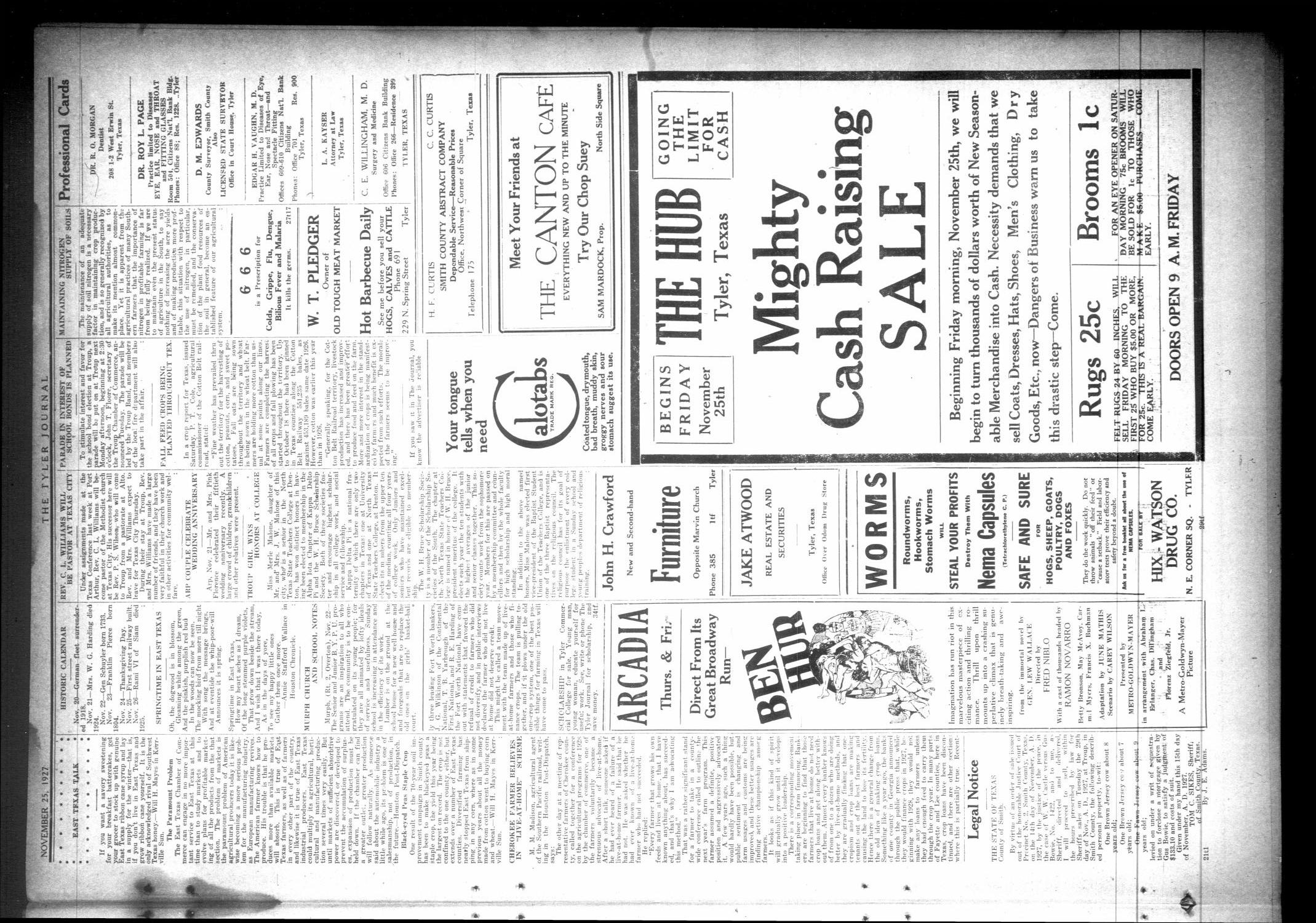 The Tyler Journal (Tyler, Tex.), Vol. 3, No. 30, Ed. 1 Friday, November 25, 1927
                                                
                                                    [Sequence #]: 5 of 8
                                                