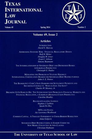 Primary view of object titled 'Texas International Law Journal, Volume 49, Number 2, Spring 2014'.