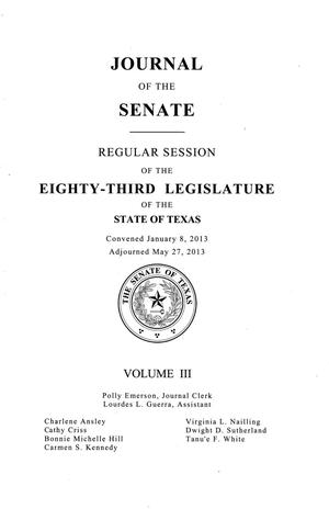 Primary view of object titled 'Journal of the Senate, Regular Session of the Eighty-Third Legislature of the State of Texas, Volume 3'.