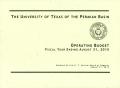 Primary view of University of Texas of the Permian Basin Operating Budget: 2015