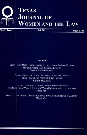 Primary view of object titled 'Texas Journal of Women and the Law, Volume 22, Number 1, Fall 2012'.