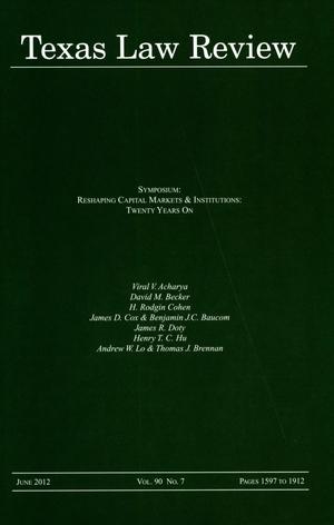 Primary view of object titled 'Texas Law Review, Volume 90, Number 7, June 2012'.