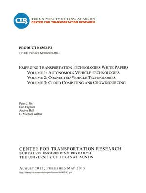 Primary view of object titled 'Emerging Transportation Technologies White Papers: Volumes 1-3'.
