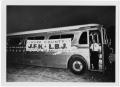 Photograph: [Bus with Advertisement for John F. Kennedy and Lyndon Johnson]