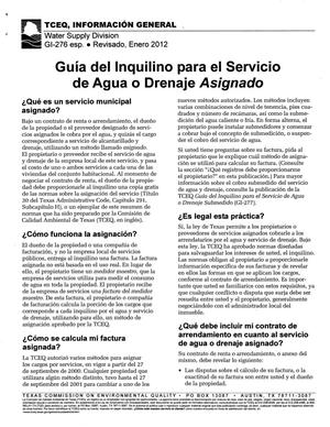 Primary view of object titled 'Guía del Inquilino Para el Servicio de Agua o Drenaje Asignado'.