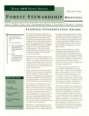 Primary view of object titled 'Forest Stewardship Briefings, September 2014'.