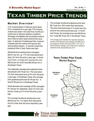 Primary view of object titled 'Texas Timber Price Trends, Volume 32, Number 1, January/February 2014'.