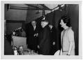 Photograph: [Lyndon Johnson and Ludwig Erhard Shaking Hands at a Podium]