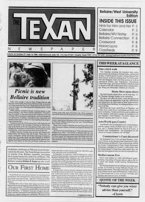 Primary view of object titled 'The Texan Newspaper (Houston, Tex.), Vol. 36, No. 37, Ed. 1 Wednesday, September 14, 1988'.