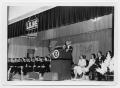 Photograph: [Lyndon Johnson Speaking at a High School Graduation]