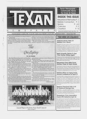 Primary view of object titled 'The Texan Newspaper (Bellaire and Houston, Tex.), Vol. 38, No. 16, Ed. 1 Wednesday, April 25, 1990'.