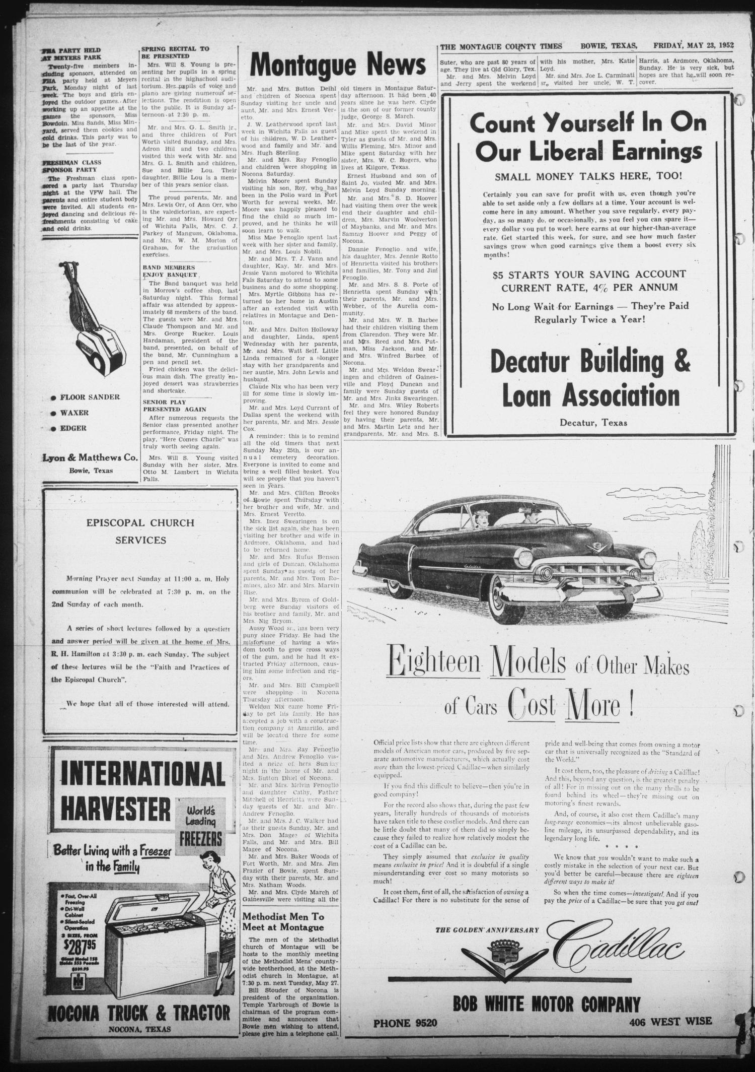The Montague County Times (Bowie, Tex.), Vol. 44, No. 51, Ed. 1 Friday, May 23, 1952
                                                
                                                    [Sequence #]: 2 of 10
                                                