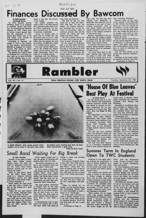 Primary view of object titled 'Rambler (Fort Worth, Tex.), Vol. 60, No. 12, Ed. 1 Thursday, November 29, 1984'.