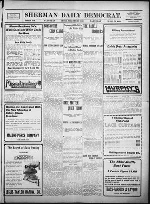 Primary view of object titled 'Sherman Daily Democrat. (Sherman, Tex.), Vol. THIRTIETH YEAR, Ed. 1 Saturday, February 25, 1911'.