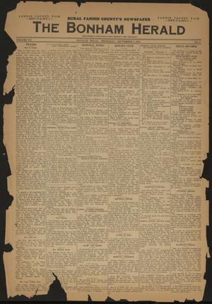 Primary view of object titled 'The Bonham Herald (Bonham, Tex.), Vol. 12, No. 6, Ed. 1 Thursday, September 1, 1938'.