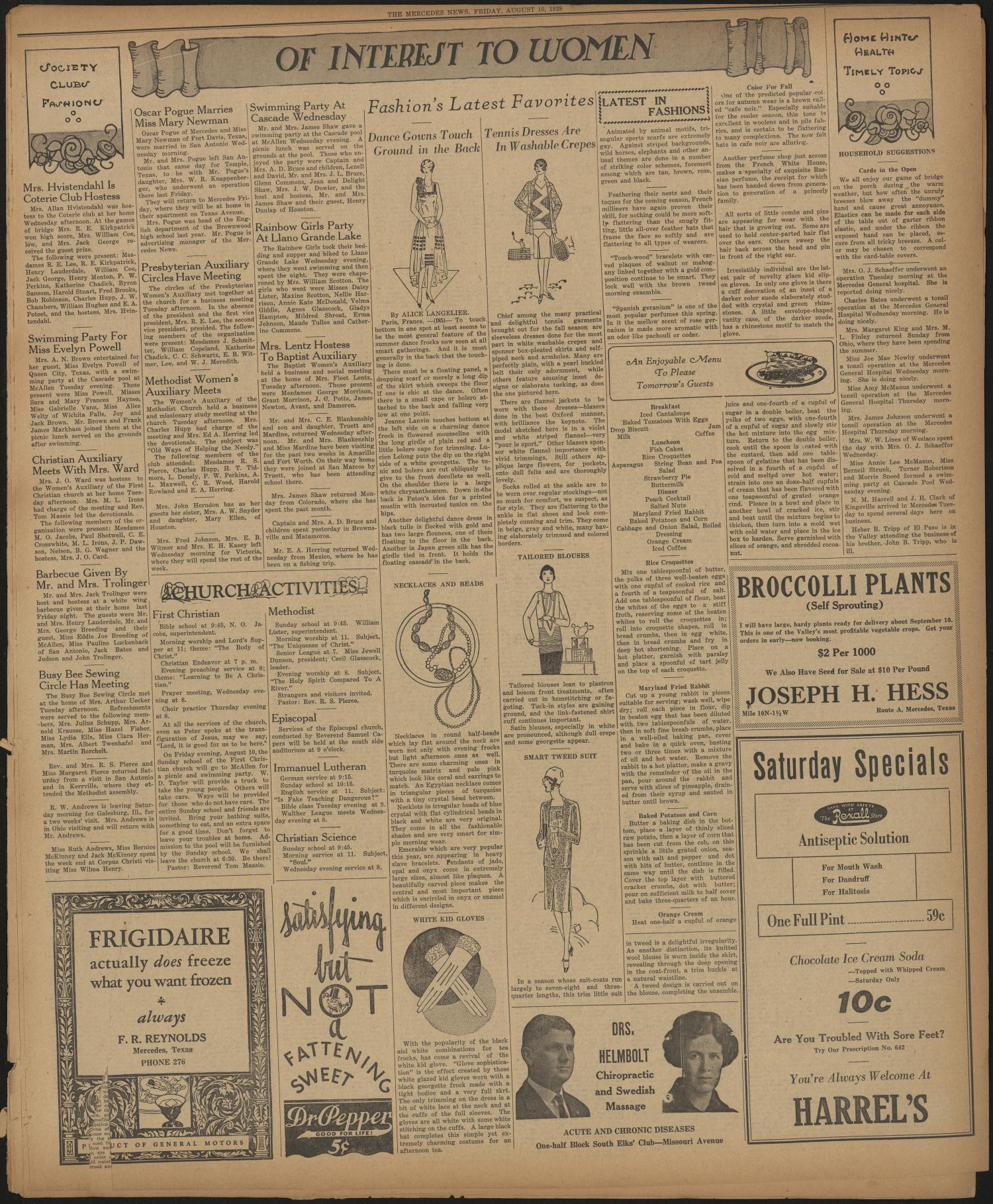 The Mercedes News (Mercedes, Tex.), Vol. 5, No. 75, Ed. 1 Friday, August 10, 1928
                                                
                                                    [Sequence #]: 7 of 12
                                                