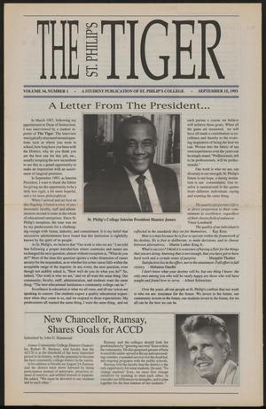 Primary view of The Tiger (San Antonio, Tex.), Vol. 34, No. 1, Ed. 1 Wednesday, September 15, 1993
