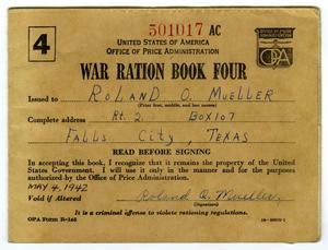 Primary view of object titled '[War Ration Book Four]'.