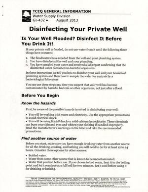 Primary view of object titled 'Disinfecting Your Private Well'.