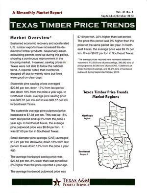 Primary view of object titled 'Texas Timber Price Trends, Volume 31, Number 5, September/October 2013'.