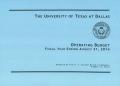 Book: University of Texas at Dallas Operating Budget: 2014