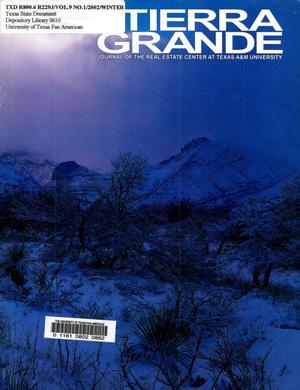 Primary view of object titled 'Tierra Grande, Volume 9, Number 1, January 2002'.