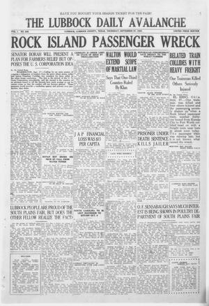 Primary view of object titled 'The Lubbock Daily Avalanche (Lubbock, Texas), Vol. 1, No. 285, Ed. 1 Thursday, September 27, 1923'.
