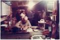 Photograph: [Watt Matthews at a Desk inside the Matthews Ranch Cookshack]