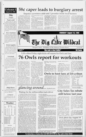 Primary view of object titled 'The Big Lake Wildcat (Big Lake, Tex.), Vol. SIXTY SEVENTH YEAR, No. 33, Ed. 1 Thursday, August 13, 1992'.