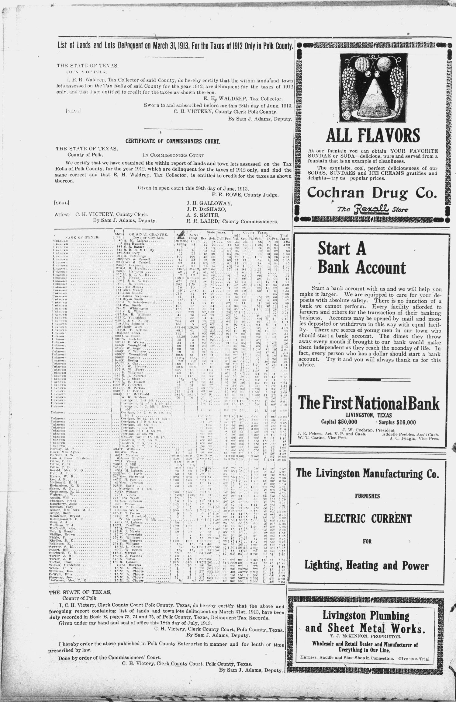 The Polk County Enterprise (Livingston, Tex.), Vol. 9, No. 51, Ed. 1 Thursday, September 4, 1913
                                                
                                                    [Sequence #]: 2 of 8
                                                