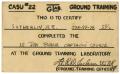 Thumbnail image of item number 1 in: '[CASU #22 GTAB Ground Training Certification Card for James E. Sutherlin]'.