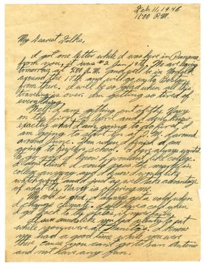 Primary view of object titled '[Letter by James Sutherlin to his family -02/11/1946]'.